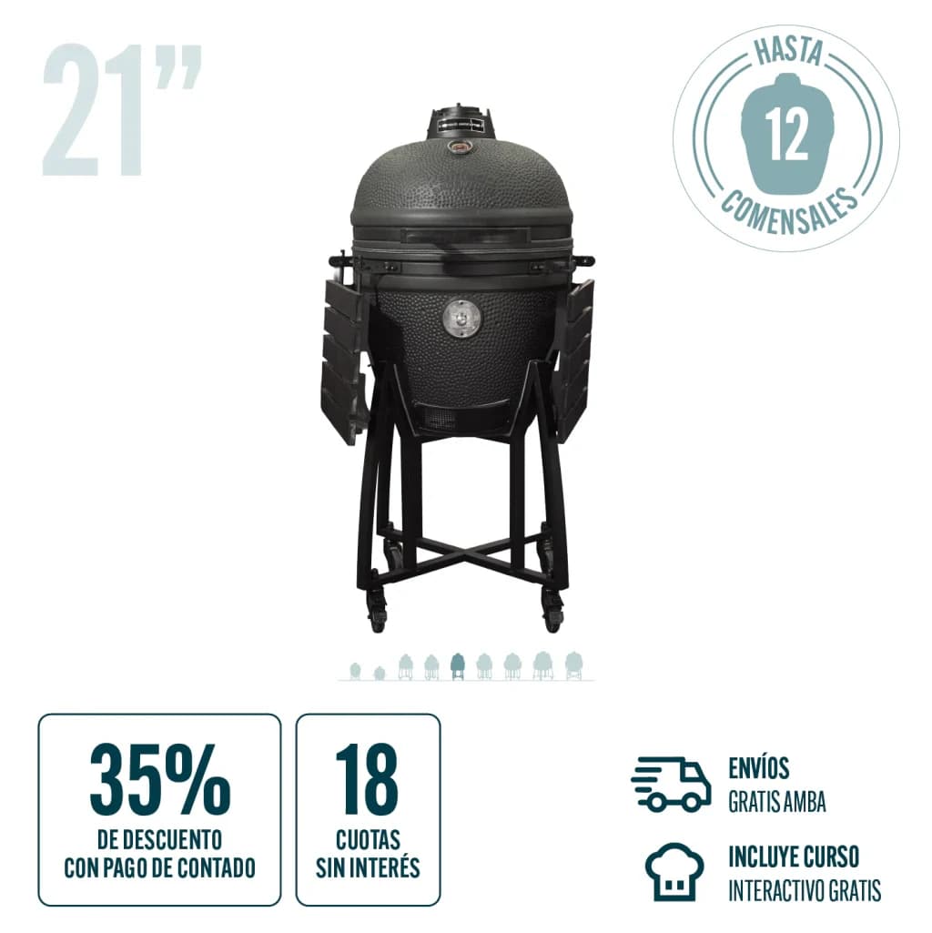 Kamado Argentino Asador Criollo 21" Grafito