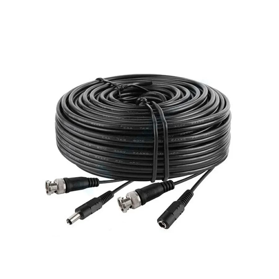 Rollo de cable con conector BNC y alimentación (40 metros)