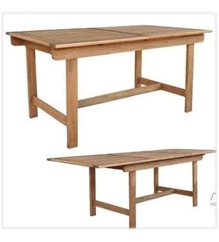 Juego Mesa Ecomadera Extensible Y 6 Sillones Plegables De Madera