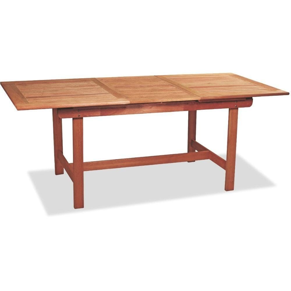 Mesa Ecomadera De Madera Extensible Eucaliptus Jardín Exterior 1.50 A 2.20