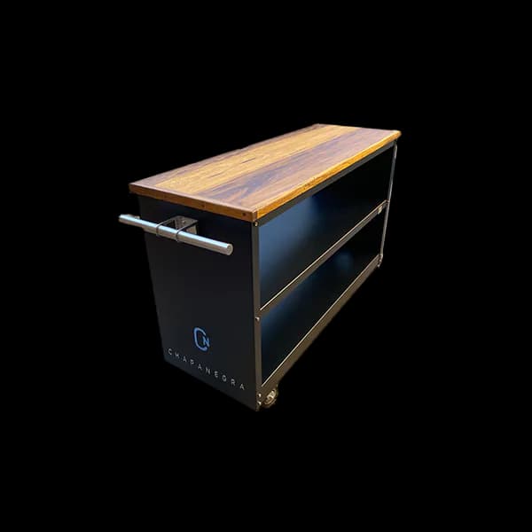 ISLA MOVIL MADERA 1.00 ancho - CHAPA NEGRA