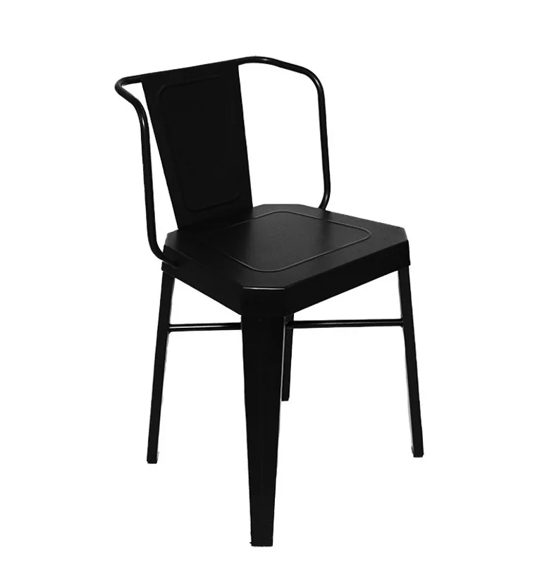Silla Tromen Runko - Apilable metálica - Negra