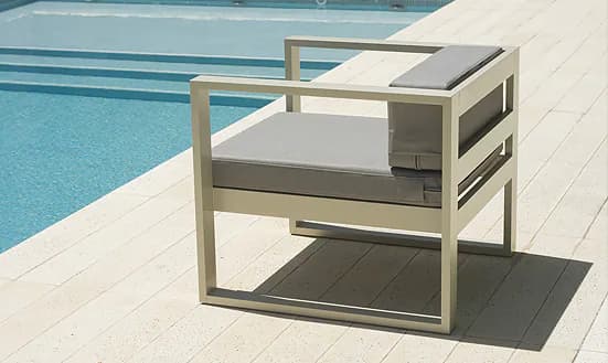 Sillón individual Aluminio con almohadon y respaldo