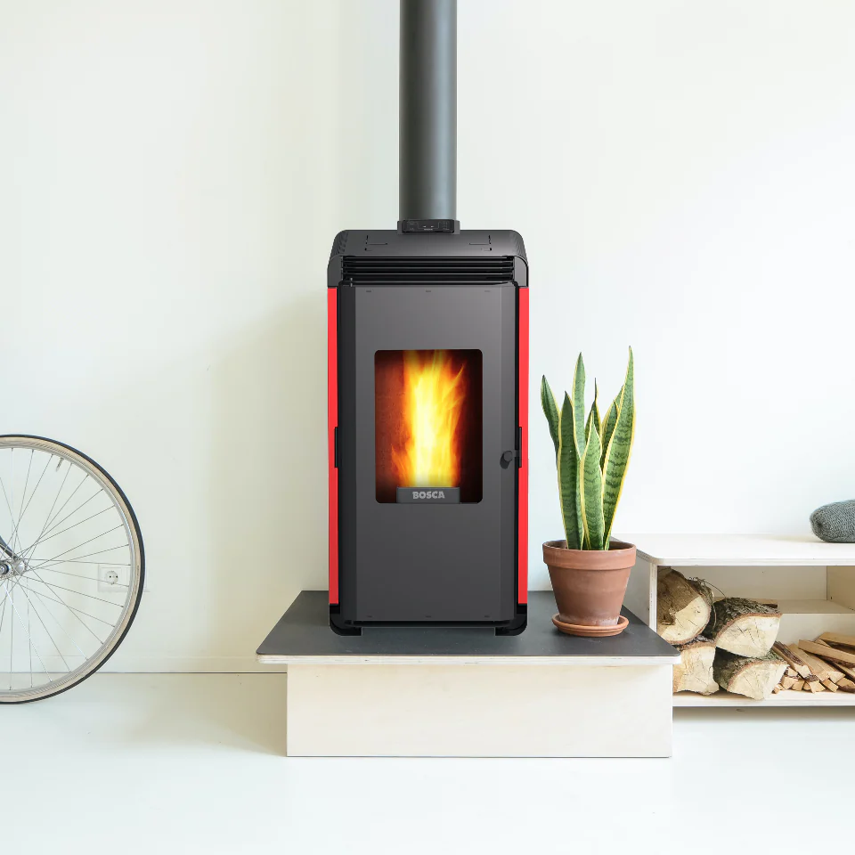 Calefactor a pellet Hera+ Rojo