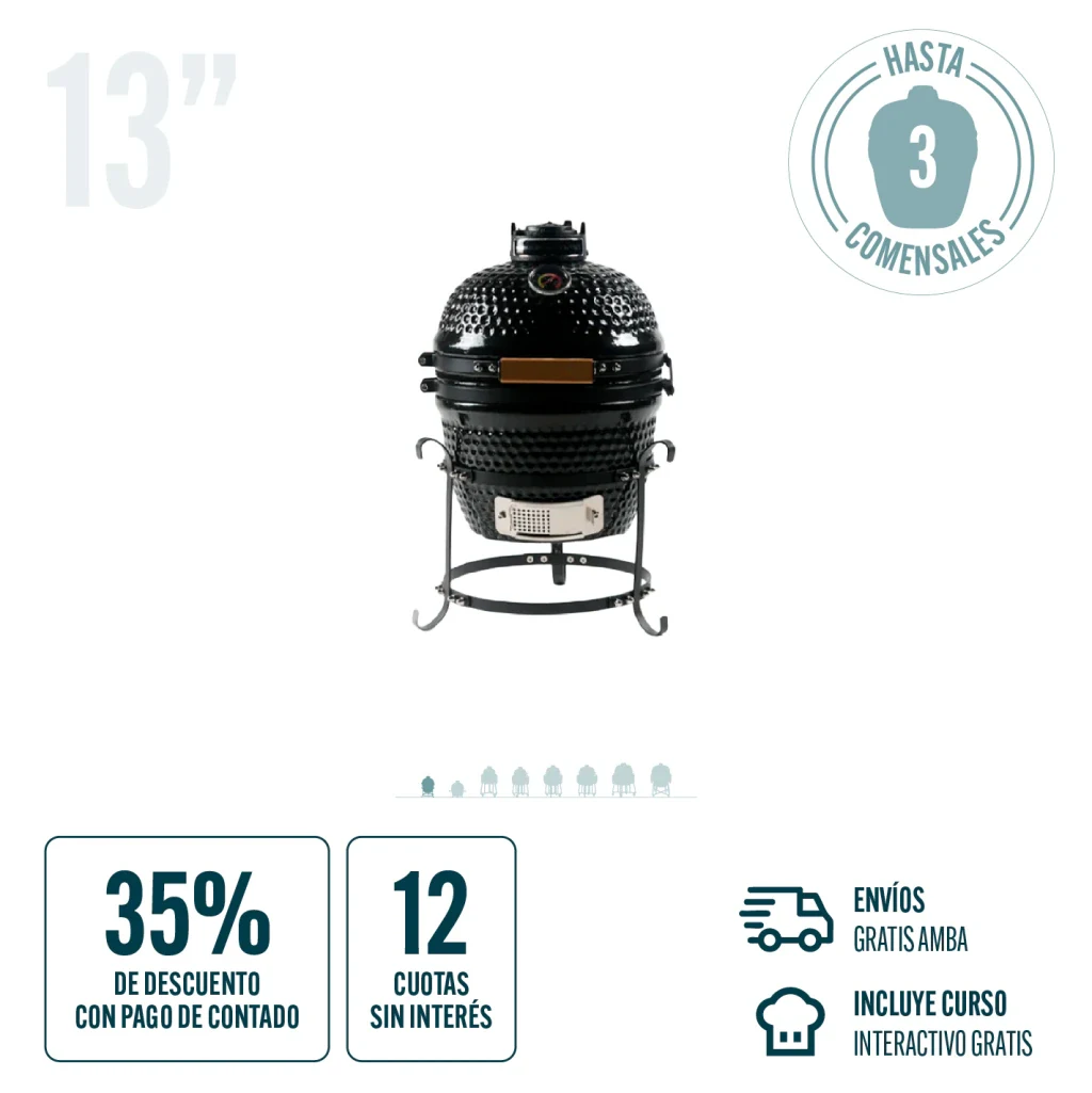 Kamado Argentino Mini Kamado 13" Negro