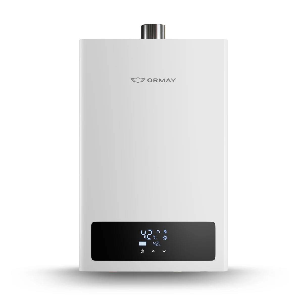 Calefón Ormay TFN-14B blanco, gas natural — vista principal