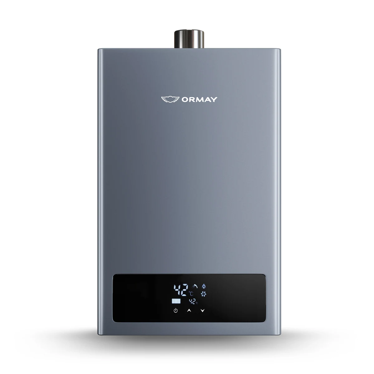 Calefón Ormay TFN-14G gris, gas natural — vista principal