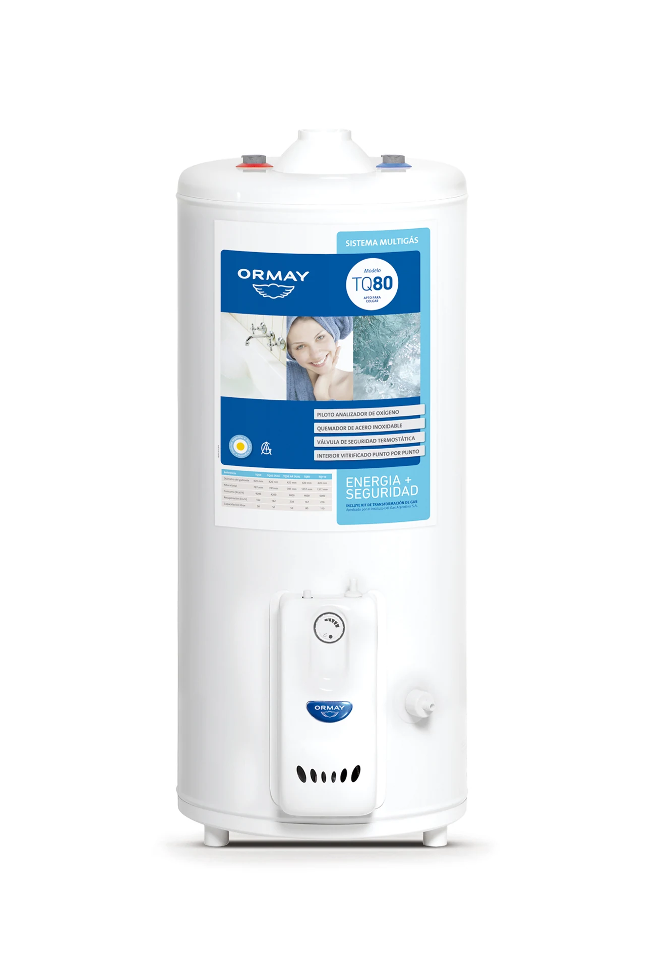 Termotanque Ormay TQ80 — vista principal