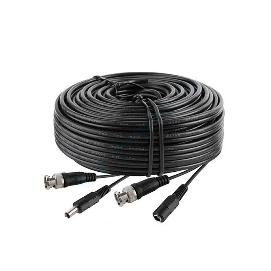Rollo De Cable 30 Mts Bnc y Plug Alimentación Camaras