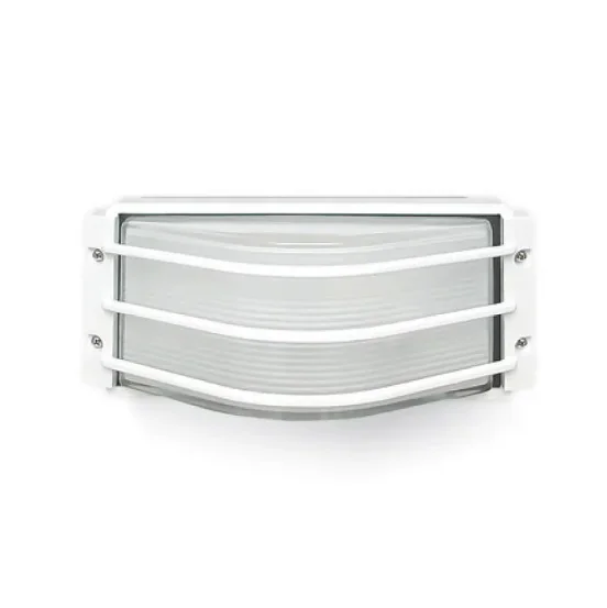 Felix II – Tortuga aluminio rectangular con reja blanca E27 — vista principal | Mi Casa Mi Lugar