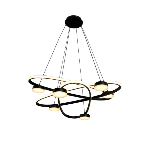 Colgante Led Massive 72w Negro Diseño Moderno