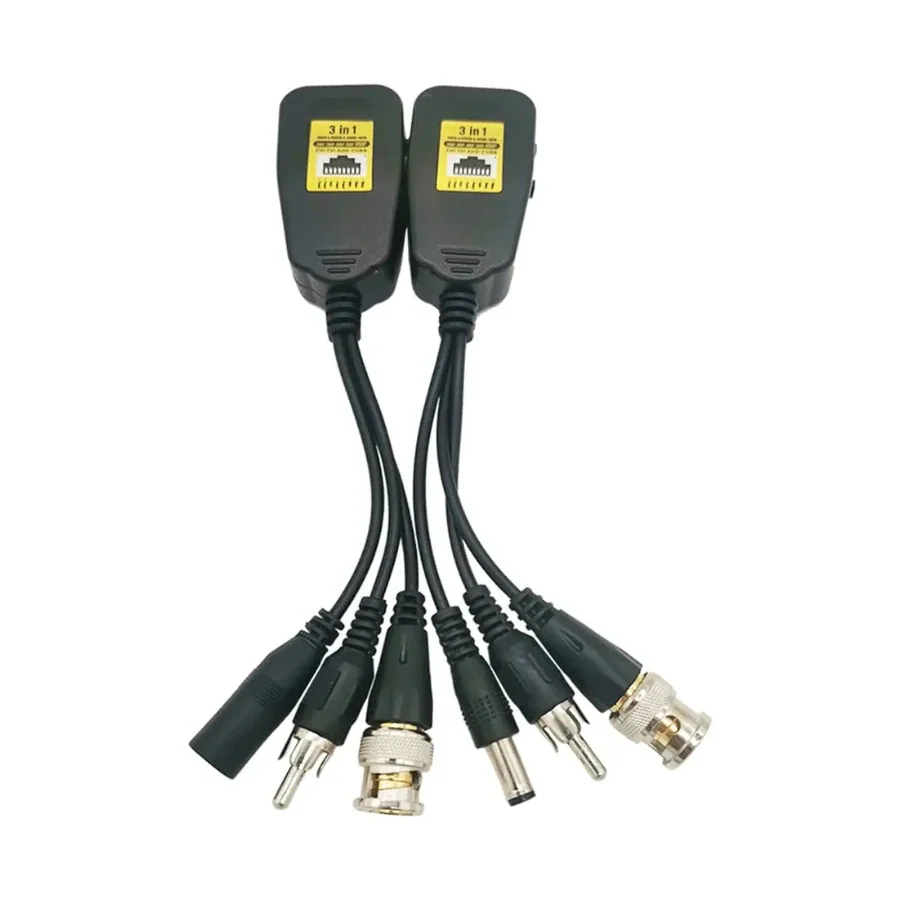 Balún adaptador pasivo más alimentación 12V/24V y audio HD 5MP (Par) — vista principal | Mi Casa Mi Lugar