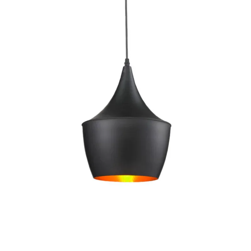 Beat Fat – Colgante esmaltado negro interior gofrado oro E27 — vista principal | Mi Casa Mi Lugar