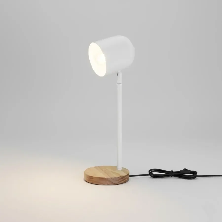 BARTOLO – Lámpara de mesa / escritorio E27 Madera Blanco — vista principal | Mi Casa Mi Lugar